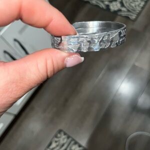 Silver Textured Bangle Bracelet